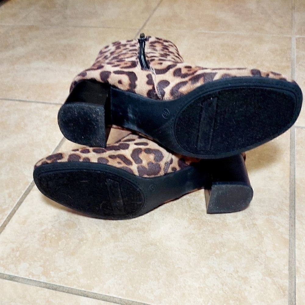 Animal Print Faux Suede Boots - Picture 5 of 6